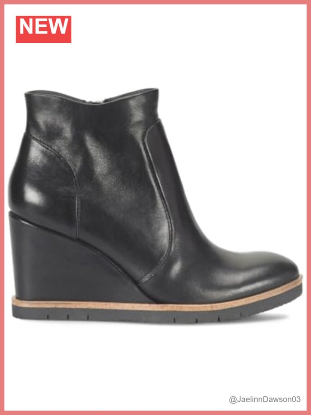 Waterproof Leather Ankle Bootie with Inside Zipper
